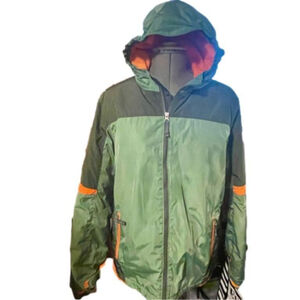 Size XL (14/16) Kids unisex Lands' End Green and Orange Jacket